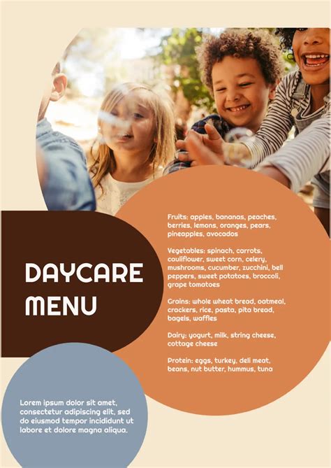 Free Daycare Menu Template For Google Docs