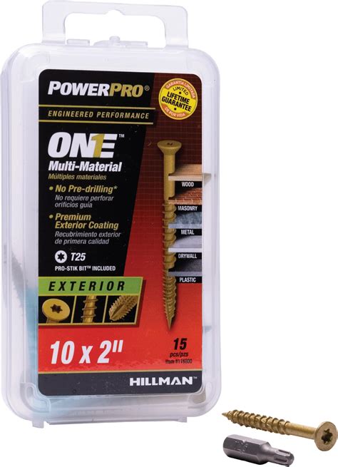 Power Pro Premium One Multi Material Flat Head Screws Epoxy Coated Steel Fasten In