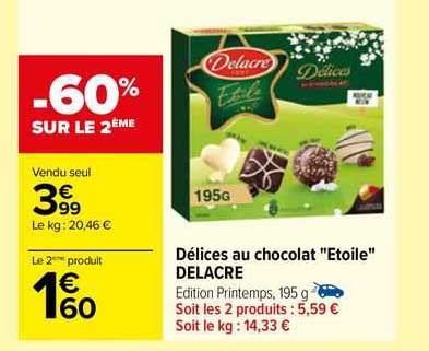 Promo Délices Au Chocolat étoile Delacre chez Carrefour iCatalogue fr