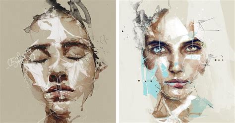 Evocative Mixed Media Portrait Illustrations By Florian Nicolle