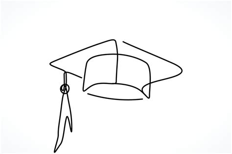 One Continuous Line Student Graduation Hat 16623248 Vector Art At Vecteezy