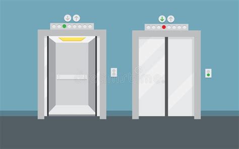 Puertas Abiertas Y Cerradas Del Elevador Ilustraci N Del Vector