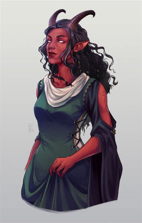 Tallinier Art Tiefling Female Dungeons And Dragons Characters Character Portraits