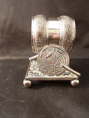 Antique Victorian Silver Plate Figurative Napkin Ring Holder Fans