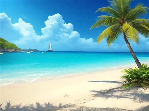 Premium Photo | Realistic summer beach wallpaper