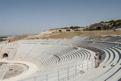 The Greek Theater Syracuse Sicily Italy Europe Editorial Photography