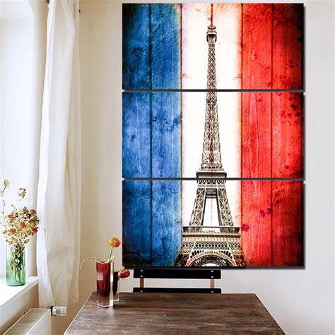 Modern Decorative Canvas Art Prints 3 Piece Vintage Paris Eiffel Tower