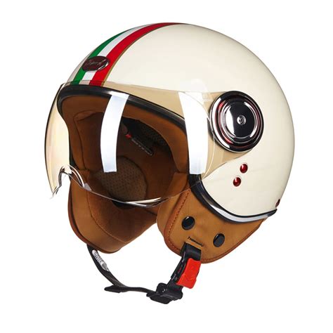 Buy Open Face Helmet With Visor 3 4 Motorcycle Helmet Adults Retro