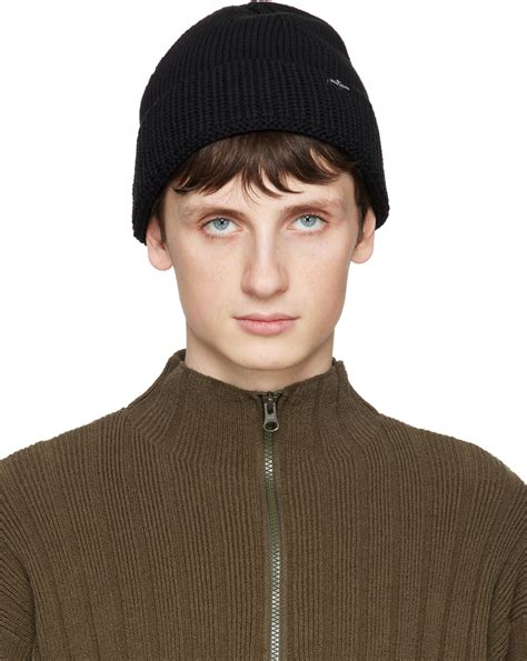 Stone Island Black Ribbon Beanie SSENSE