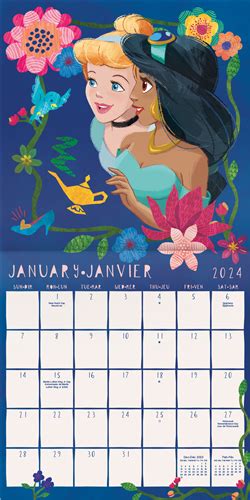 DateWorks 2024 Disney Princess Wall Calendar