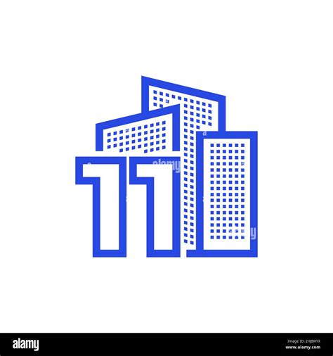 Number 11 With Apartment Logo Design Vector Graphic Symbol Icon