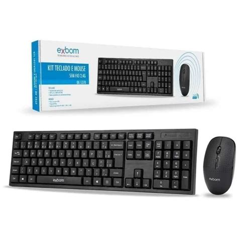 Kit Teclado E Mouse Sem Fio 24ghz Abnt2 Bk S370 Exbom Leroy Merlin