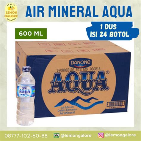 Jual Aqua Air Mineral Botol 600 Ml Sedang 1 Dus Isi 24 Pcs Kota