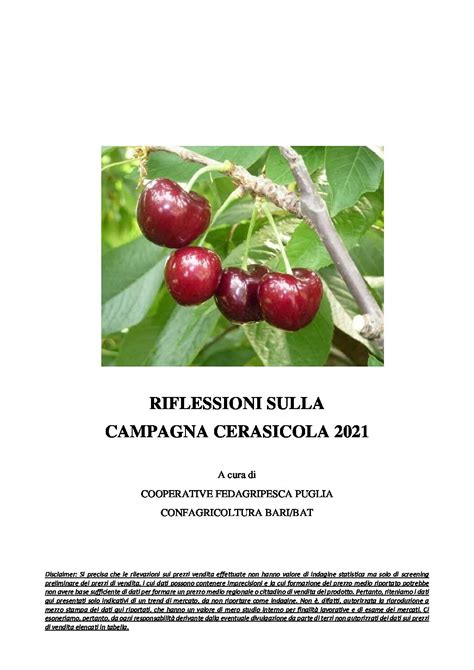 Campagna Cerasicola 2021 Documento Di Confagricoltura Bari BAT E