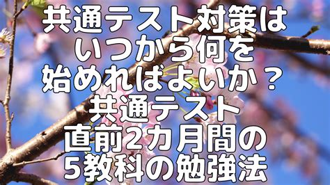 【大学受験】共通テスト対策はいつから何を始めればよいか？共通テスト直前2カ月間の5教科の勉強法 福島県の中学生・高校生専門オンラン家庭教師