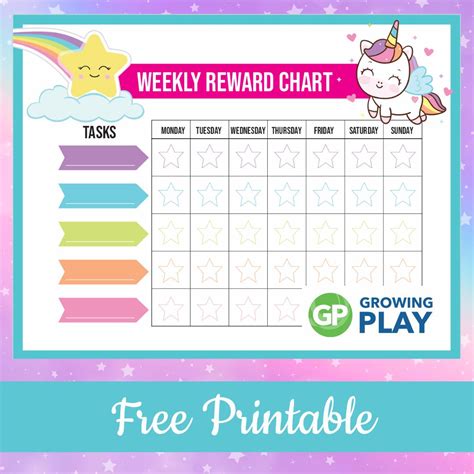 Unicorn Reward Chart Free Printable Growing Play