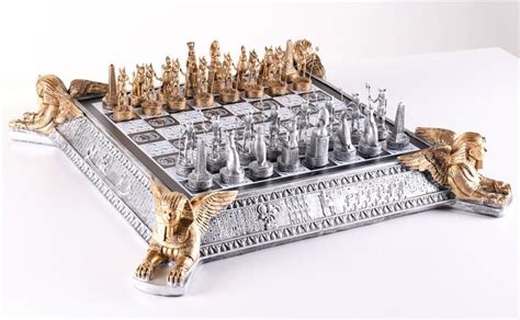 Gold and Silver Egyptian Chess Set – Chess House