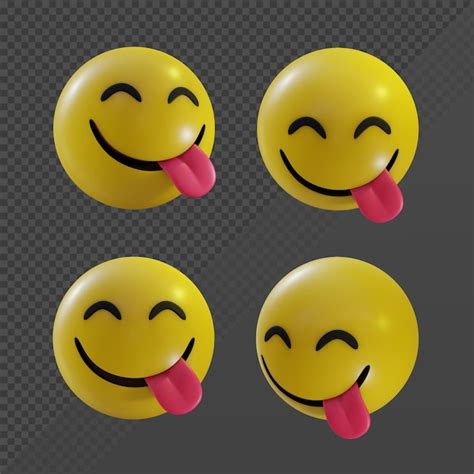 Premium PSD 3d Rendering Emoji Face Savouring Delicious Food Hunger