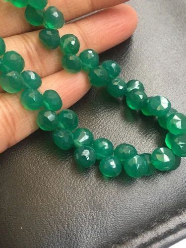 Green Onyx Onion Faceted Beads Inch Strand Mm Approx Size