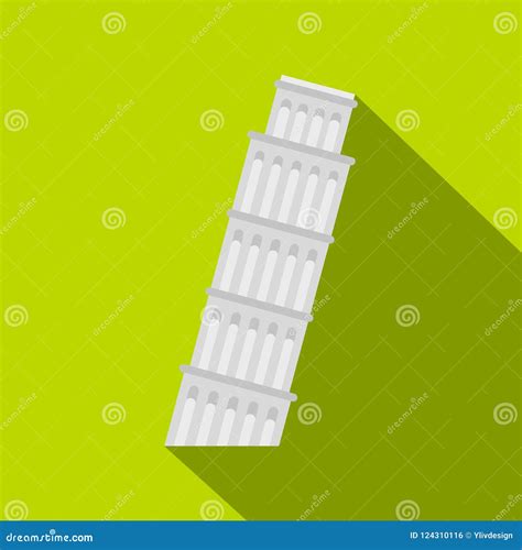 Icono De La Torre De Pisa Estilo Plano Stock de ilustración