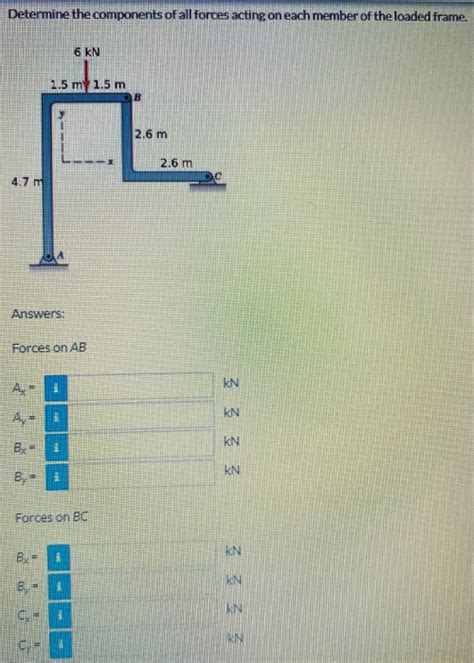 Solved Determine The Components Of All Forces Acting On Each Chegg