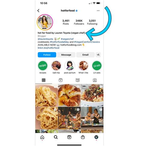 The Instagram Page For Food Is Displayed On An Iphone