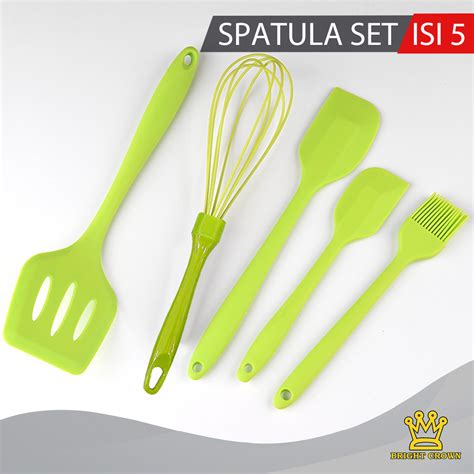 Kitchen Set 5in1 Spatula Masker Alat Dapur Spatula Silikon Tahan