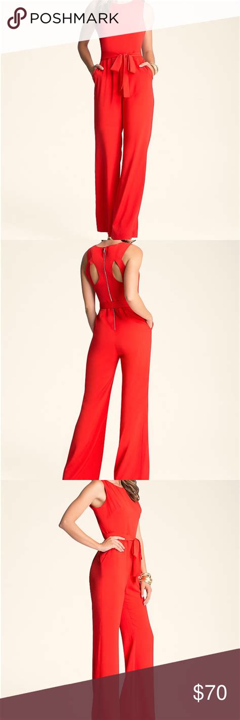 Bebe Kelly Back Cutout Jumpsuit In Red Clothes Design Fashion Outfits