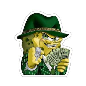 Spongebob Money Sticker - Etsy