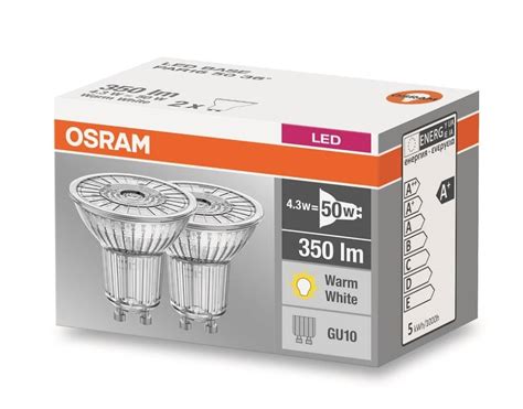 Osram Gu10 Led Strahler Base 4 3w 350lm Warmweiss Doppelpack