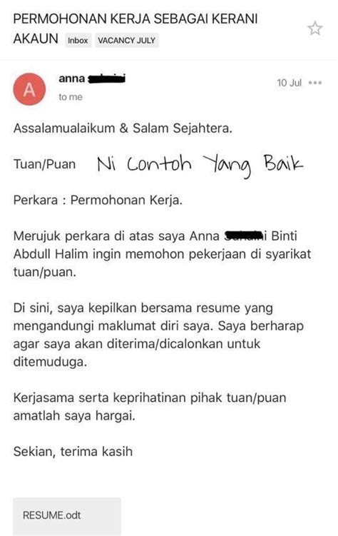 Contoh Email Dalam Bahasa Melayu Tutorial Format Asas Menulis