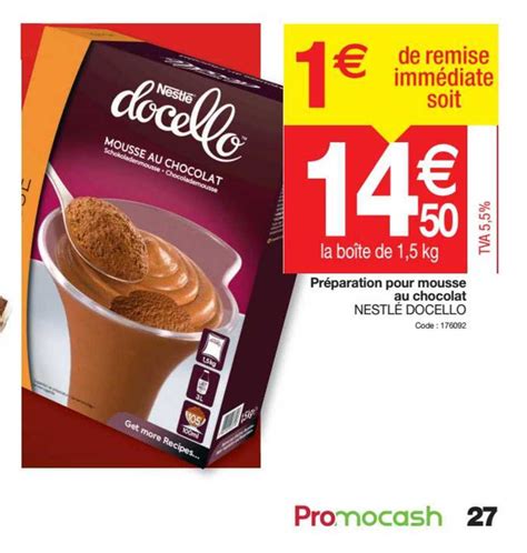 Promo Pr Paration Pour Mousse Au Chocolat Nestl Docello Chez Promocash