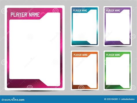 Sport Or Game Player Card Frame Template Design Cartoon Vector