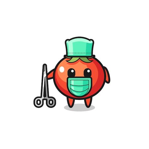 Premium Vector Surgeon Tomatoes Mascot Character Cute Design