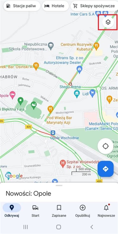 Jak włączyć natężenie ruchu w Google Maps aplikacja Swyft