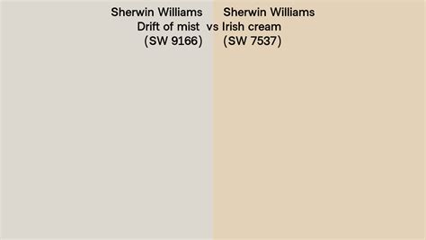 Sherwin Williams Drift Of Mist Vs Irish Cream Side By Side Comparison