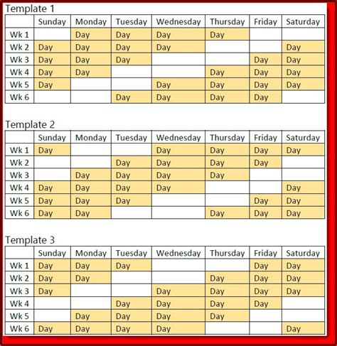 4 10 Hour Shift Schedule Templates Template 1 Resume Examples | Images ...