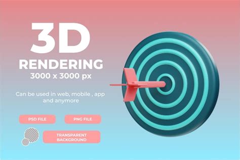 Objeto de ilustración de destino de renderizado 3d con fondo