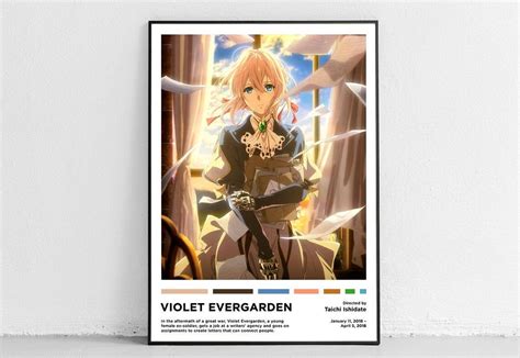 Violet Evergarden Poster Vintage Anime Art Print Retro Minimalist