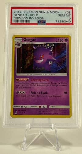 Pokemon Sun Moon Crimson Invasion Gengar Holo Psa Gem