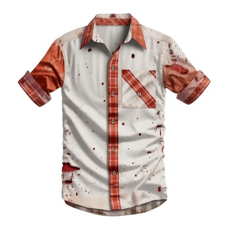 Camisa De Halloween Sangue Em Um Fundo Branco Foto Premium