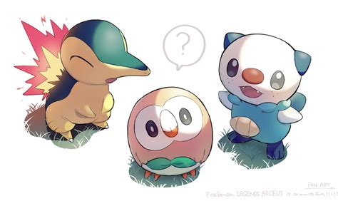 Rowlet Oshawott And Cyndaquil Pokemon Drawn By Nao Naaa 195