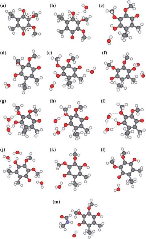 Optimised Structures Of Supermolecular Model Complexes Numbers N M