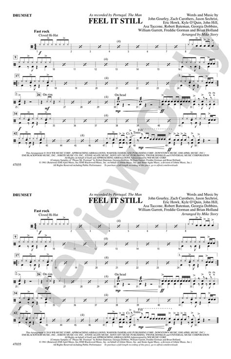 Feel It Still: Drums: Drums Part - Digital Sheet Music Download