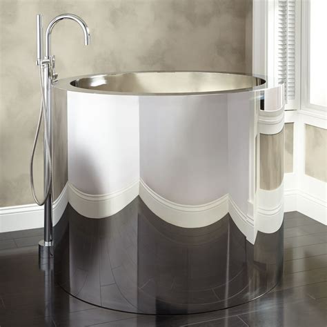 43 Simone Polished Stainless Steel Soaking Tub Japanese Soaking Tubs