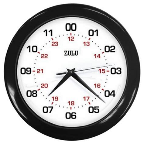 24 Hour Zulu GMT Greenwich Time Military Time Wall Clock 7 Colors | eBay