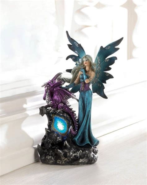 Gothic Fairy and Dragon Figurine