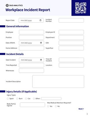 Modèle de rapport d accident du travail Venngage