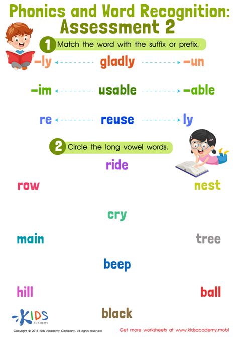 Phonics And Word Recognition Assessment 2 Worksheet