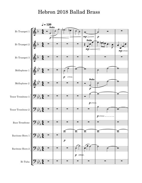 Hebron 2018 Ballad Brass Sheet Music For Tuba Mellophone Trombone